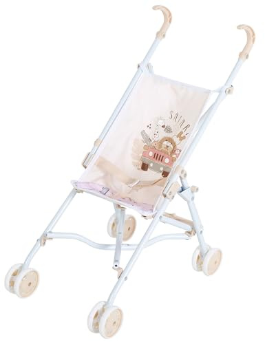COLORBABY, 44997 - Passeggino per bambole, giocattolo per bambini, design sedia pieghevole, ombrello, 27 x 53 x 56 cm, giocattolo per ragazze, gioco e passeggiate, bambole
