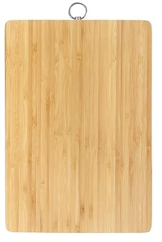 SPTON Chopping Board Wooden Cutting Board Bamboo Wood Organic Non-Slip Kitchen Blog Cutting Board Thick Chopping Panel for Carving Meat Cutting Vegetables Cheeses and Bread 20 X 30 X 1.3cm (1 Pc)