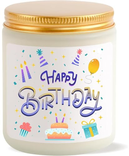 Happy Birthday Duftkerzen Geburtstagsgeschenk für Frauen, Duftkerze Geschenke für Frauen, Kerzen Geschenk für Freundin, Geschenkideen für Schwester, Kollegen, Mama, Oma, Beste Freundin