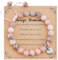 TENGEE Naturstein-Armband Set, Rosa Perlenarmband Mit Herz, Geburtstagsgeschenke für Mädchen und Kinder, für Tochter, Beste Freunde
