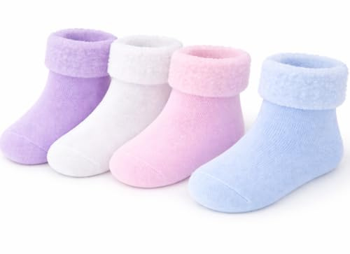 reshmena® Kvinnors sängstrumpor varma supermjuka termiska strumpor i pastellfärger fluffiga damstrumpor fleece foder strumpor (UK 4-7), Blandade 2 par, 37-40.5 EU