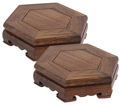 Sosoport 2pezzi Supporto per in Legno Piedistallo Espositivo Piccolo per Piante Base per Vasi da Balcone Portavasi per