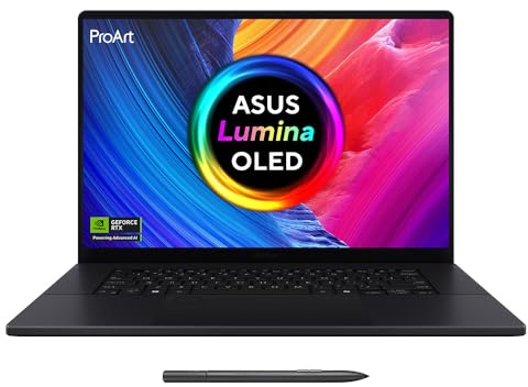 ASUS ProArt 16 OLED H7606WP Laptop | 16.0” 3K OLED Touchscreen | CoPilot+ PC | AMD Ryzen AI 9 HX 370 | NVIDIA GeForce RTX 5070 | 32GB RAM | 1TB PCIe G4 SSD | Backlit Keyboard | Windows 11