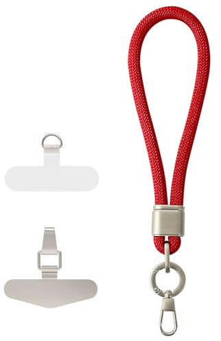 MORSUNBELA Cordino per Cellulare, Laccio Regolabile per Cellulare da Polso, Nylon Cinturino da Polso, Cordino Anti Perdita, per Custodie per Telefoni, Chiavi, Rosso