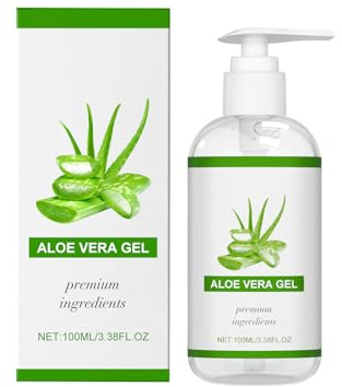 Aloe Vera Gel 100% Rein - Aloe Vera Gel Bio für Gesicht, Natürliche, Beruhigende und Pflegende Feuchtigkeitscreme After Sun, für Gesicht, Haare und Körper - 100ml