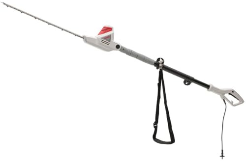 Tamaño seto telescópico con cable, 600 W, hoja de corte 59 cm, corte 51 cm, tamaño seto sobre palo ajustable, 1,95 – 2,40 m IKRA