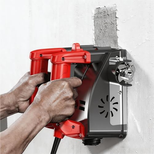 Electric Wall Paint Scraper Machine, 1200W Handheld Wall Planer with Steel Blades, 1-4mm Adjustable Depth 6.3 Width for Paint & Putty Removal, Concrete Shovel
