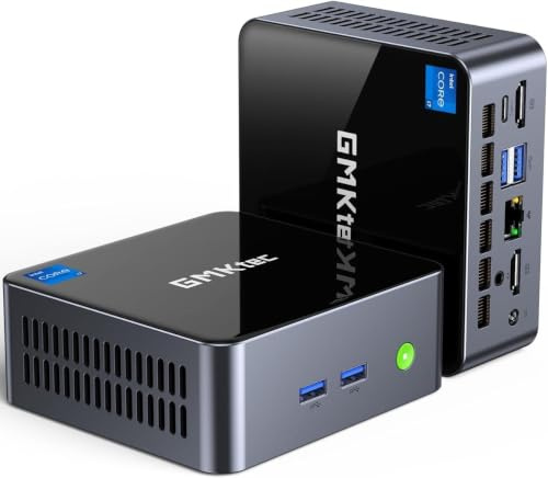 GMKtec Mini PC con Intel Core i7-1185G7 (hasta 4,8 GHz), 16 GB DDR4, 1 TB SSD, Mini-ordenador de sobremesa, WiFi 6, Bluetooth 5.2, DP, HDMI, RJ45 2,5G, USB4.0