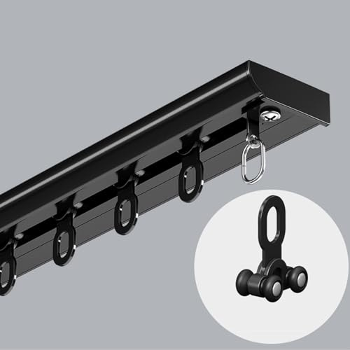 Flexibelt takspårsystem för ainsVäggmonterade skenor, enkel glidning svart 4,7 m (15,4 fot) perfekt för och enkel upphängning