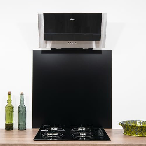 Fond de hotte/Crédence Aluminium Noir - 10 Tailles - Hauteur 50 cm x (Longueur 60 cm)