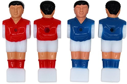 NUOBESTY 4 stücke Stange fußball männer tischfußball Mann fußballspieler ersatzteile für 1,4 mt tischfußball (2 stücke rot und 2 stücke blau)