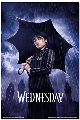 Grupo Erik - Poster Mercredi Addams Parapluie - Deco Maison, Decoration Murale, Affiche Décorative