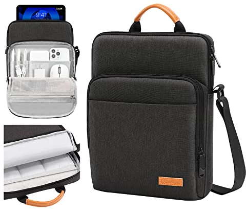 Dadanism 9-11 Zoll Tablet Tasche Schultertasche für iPad Pro 11, iPad Air 11, iPad (A16) 11, iPad 10. Gen 10,9, iPad 9/8/7. Gen 10,2,iPad Air 5/4,Galaxy Tab A9+ 11/S9 FE,Tab M11 11,Schwarz+Grau
