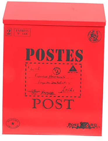 DOITOOL Vintage Iron Suggestion Box Lock Wall Mount Mailbox for Home Outdoor Hanging Mail Organizer Complaint Box