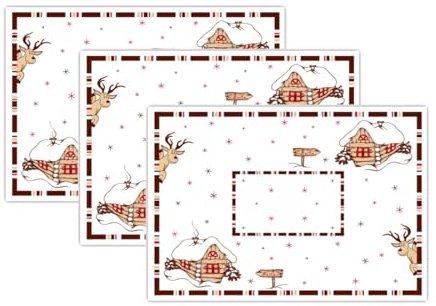 MAQA 250 uds. Manteles Individuales de Papel Desechables Baita, manteles Individuales navideños Americanos 30x40 cm, Ideales como manteles Individuales con Motivos navideños