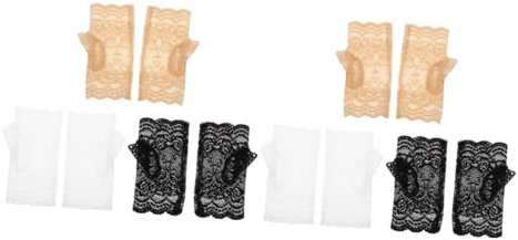 SOIMISS 6paare Damen Uv-Schutz Handschuhe Mit Spitzen Fingerlose Atmungsaktive Stylische Sommerhandschuhe Für Outdoor-aktivitäten Und Freizeitgestaltung