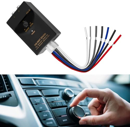 Autokemat Car Audio Speaker Wire to RCA Line Output Converter, 2-Channel High to Low RCA Cables Converter for Adding Amplifier Subwoofer to Stock Stereo
