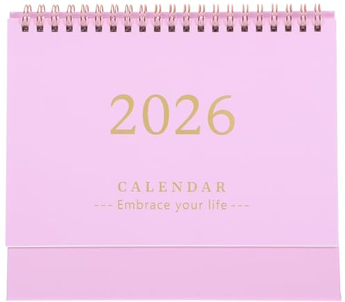 Ciieeo Calendario De Mesa 2026 Con Encuadernación De Doble Hilo Calendario De Mesa Abatible De Julio 2025 A Diciembre 2026 Para Hogar O Oficina Rosa 7 4X6 6 Pulgadas