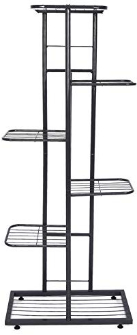 Blomsterställ Blomsterhylla Planteringshylla 6-vånings robust växtdisplayställ i smidesjärn för inomhus utomhus trädgårdsdekoration Storlek 22x43 5x103cm (Mörkgrå)