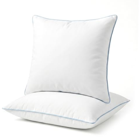 COSYLAND Set 2 Cuscini Letto in Cotone, 60 x 60 cm, Bianco