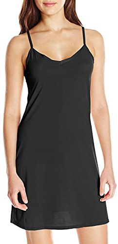 Fond De Été Robe Femme - Chair Jupon pour Transparente sous Coton Blanc Dessous Invisible Jupe Combinaison Longue Léger Chemise avec Soutien Gorge Intégré Sexy Slip