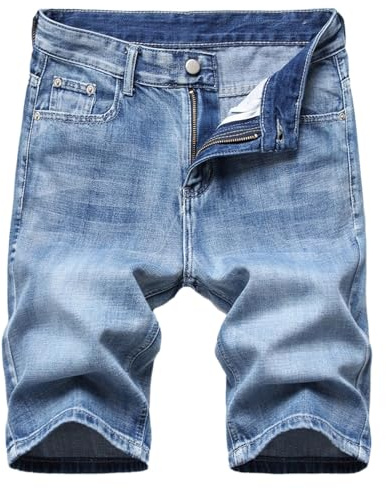 Short Jean Homme Trous Cassés - Coton Shorts Et Bermudas Homme Regular Fit Ete Stretch avec Poches Denim Loisir Outdoor Musculation Sport Vintage Confortable Pantalon Court