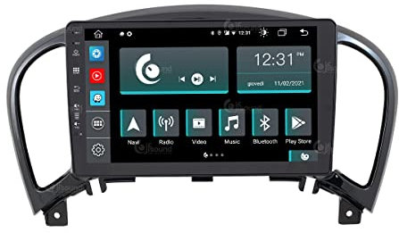 JF-037NJ-X9-1 Autorradio de Ajuste Personalizado Compatible con Nissan Juke Android GPS Bluetooth WiFi Dab USB Pantalla táctil Full HD 9 procesador de 8 núcleos y comandos de Voz
