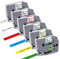UNOKA TZe-221 Kompatibel für Brother P-touch Bänder 9mm, Tz Tape 9mm 0.35 White Laminated Brother, Schwarz auf Weiß Clear Rot Blau Gelb Grün, für PT-H107B H105 900 D200 D400