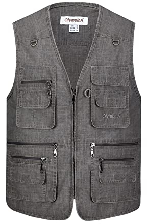Btmpmcs Herren Outdoor Anglerweste mit vielen praktischen Taschen Sommer Atmungsaktiv Multifunktionsweste Leicht Jagd Camping Safari Weste Ärmellos Jacke