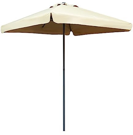 Sombrilla Cuadrada para Exterior 2m con 8 Varillas Resistentes, Protección Uv, Parasol de Mercado para Patio/Jardín/Playa, Caqui