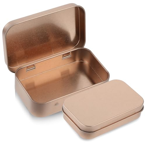 Ouligay Metalldöschen Roségold Blechdose Kleinen Blechdosen Metal Tin Mini Aufbewahrungsbox Metall Boxen Metalldosenbehälter mit Deckel Minibox Organizer für Zuhause Sügigkeiten