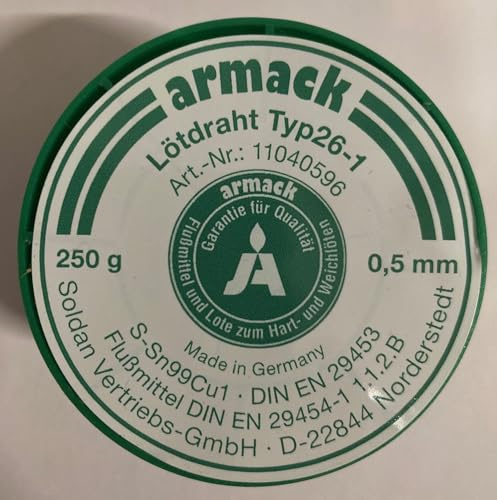 armack Lödtråd typ 26-1 0,5 mm Ø 250 g S-Sn99Cu flussmedel fylld