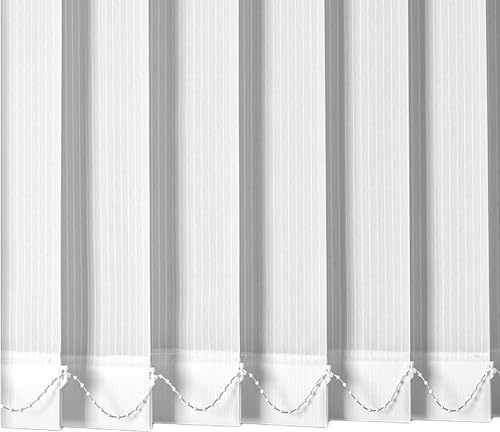 X1NGFU Weiß Vertikal Sonnenschutz Lamellenvorhang,Innen nach Maß Vertikaljalousie,Blickdicht lichtdurchlässig Verdunkelungsjalousie Schiebegardine,für Tür Fenster,Breite×Höhe (110cm x 240cm)