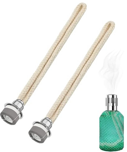2 Pcs Mèches de Lampe à Huile, Mèche de Remplacement de Lampe à Brûleur Rechange Brûleur Wick Parfumée Diffuseur D'huile de Parfum Catalytique à Contrôle d'air pour Aromathérapie (Silver18mm)