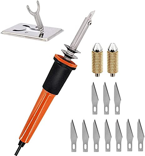 HUFFA Outil de Coupe à Couteau Chaud électrique, Coupe-Chaleur avec 10 Lames, Accessoires, Coupe-Pochoir Polyvalent for la découpe, la Sculpture, Le Coupe-Tissu en Mousse de polystyrène Souple et Fin