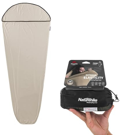 Naturehike Ultralight Hut Sleeping Bag Liner only 390g High Elasticity Travel Sleeping Bag with Small Pack Size for Backpacking, Hostels and Camping