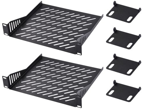 GeeekPi 1U Server Rack Shelf, 10-inch 200mm Depth Universal Rack Mount Shelf, Vented Cantilever Tray for 10 inch Server & Network Cabinets and DeskPi RackMate T1/T0