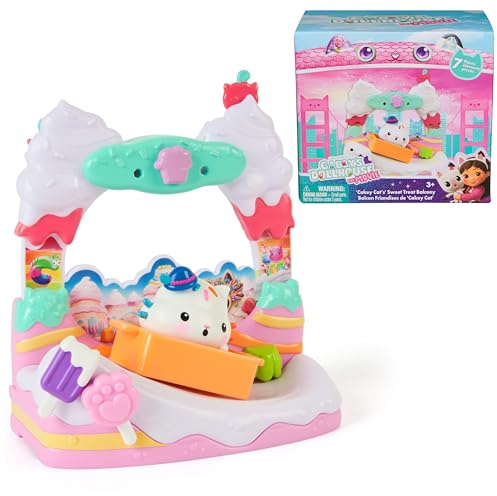 DreamWorks GABBY'S Dollhouse The Movie, Cakey Cat's Sweet Treat Balcony with Toy Figure & Dollhouse Accessories, Kids Toys for Girls & Boys Ages 3 and Up