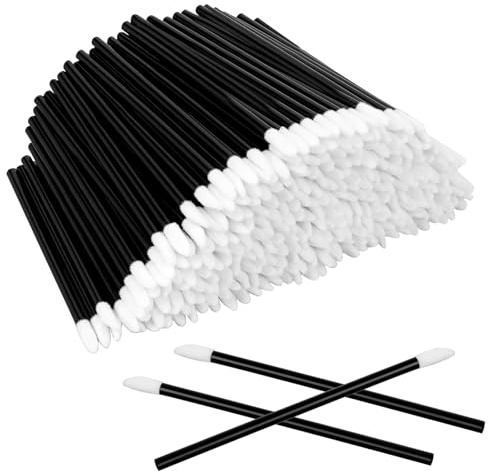 300PCS Disposable Lip Brushes Black lip wands Lipstick Applicators Lip Gloss Wands Concealer Brushes Lip Applicators Lipstick Wands Eyeshadow Applicator Tool Disposable Cosmetic Brush Tool