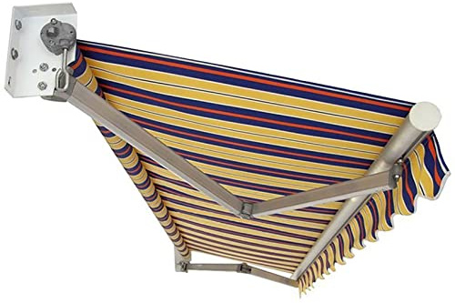 Tenda da sole retrattile per patio, 200 x 150 cm, parasole da parete con manovella regolabile, protezione UV, impermeabile, design con braccio articolato in alluminio, per balconi e terrazze