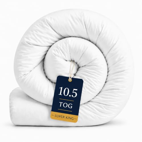 MK Home Textile Hotel Quality Super King Duvet 10.5 Tog All Season Quilt Ultra-Soft Fluffy Hollowfibre Anti-Allergy Super King Bed Duvet Machine Washable