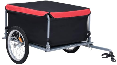 Générique Remorque de vélo Noir et Rouge 65 kg,Équipements Sportifs,Loisirs de Plein air,Cyclisme,Accessoires de Cyclisme,Remorques de vélo,92588