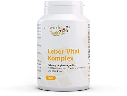 3er Pack Vita World Leber-Vital Komplex 120 Kapseln Mit Mariendistel, Artischocke, Cholin, Glutathion, Curcumin, Vegan/Vegetarisch Deutsche Apotheker Herstellung
