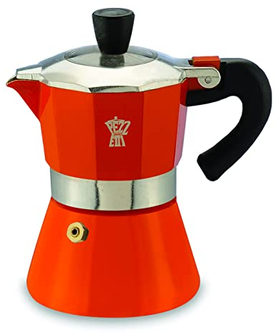 Pezzetti, Bellexpress Espressokocher für 1 Tasse aus lebensmittelechtem Aluminium, transparenter Deckel, lebensmittelechtes Silikon, hitzebeständiger Griff; für elektrische Gas- und