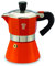 Pezzetti, Bellexpress Espressokocher für 1 Tasse aus lebensmittelechtem Aluminium, transparenter Deckel, lebensmittelechtes Silikon, hitzebeständiger Griff; für elektrische Gas- und