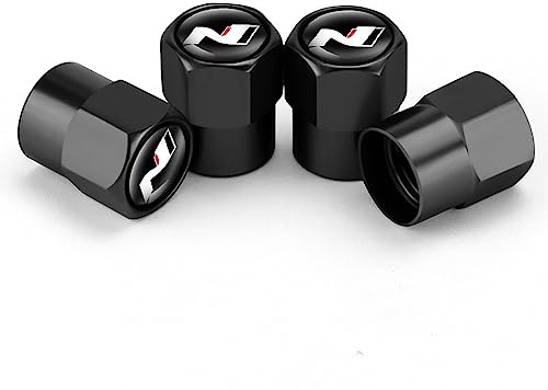 SUDORF 4 Pièces Métal Capuchon de Valve Pneu Voiture pour Hyundai N Line I20 I30 IX35 Tucson Elantra Kona Santafe Résistant à la Corrosion Voiture décoration Accessoires,B