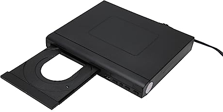 Lecteur DVD HD, Lecteurs Mini DVD pour TV avec Câble RCA, DVD R/DVD RW/JPEG/CD R/CD RW Pris en, PAL NTSC intégré, Télécommande, Interface D'extension USB 2.0 (Prise UE)