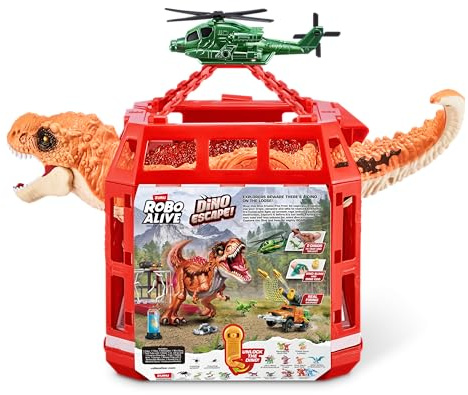 Robo Alive Dino Escape, robotbelysning, fordon med avfyrningsvapen, lagringsbar, presentbar, åldrarna 3+ av ZURU