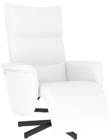 vidaXL Sillón reclinable con reposapiés Cuero sintético Blanco