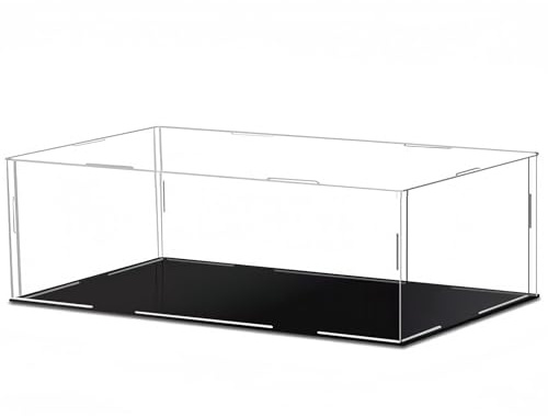 LEPEVNEY Acrylic Clear Display Case 25 x 10 x 10cm Perspex Box Display Cabinets for Collectables, Assemble Countertop Dustproof Protection Showcase for Action Figures Toys Models